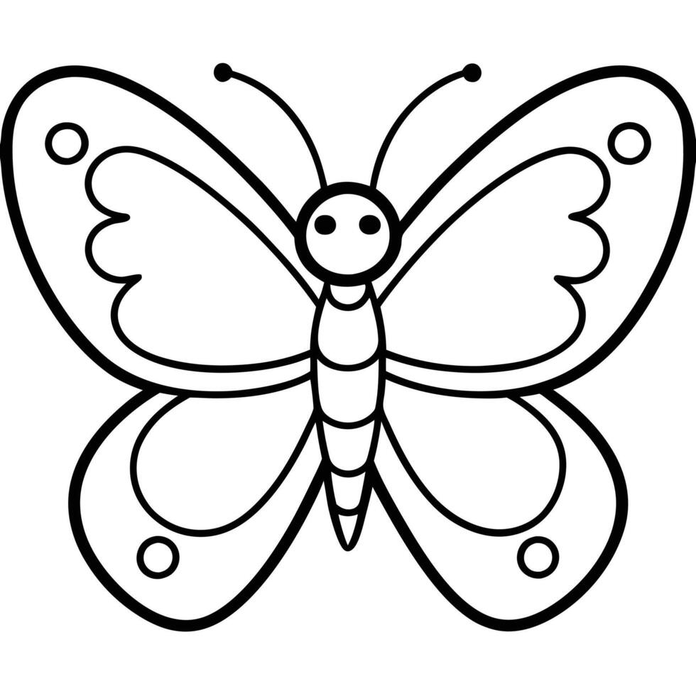 Butterfly coloring pages for kids vector