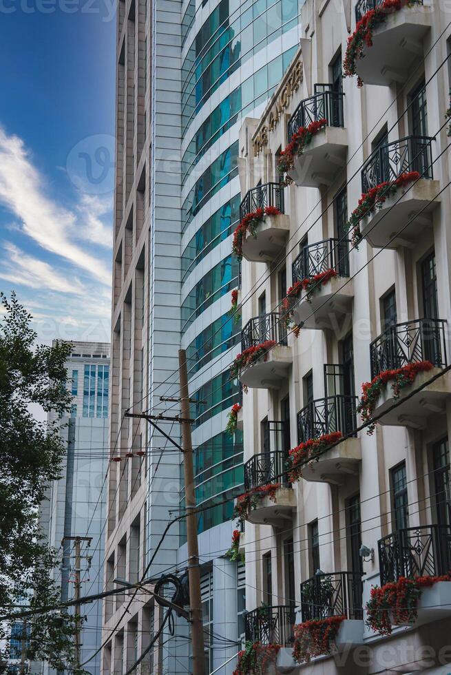 Shanghai Urban Scene with Traditional and Modern Architecture photo