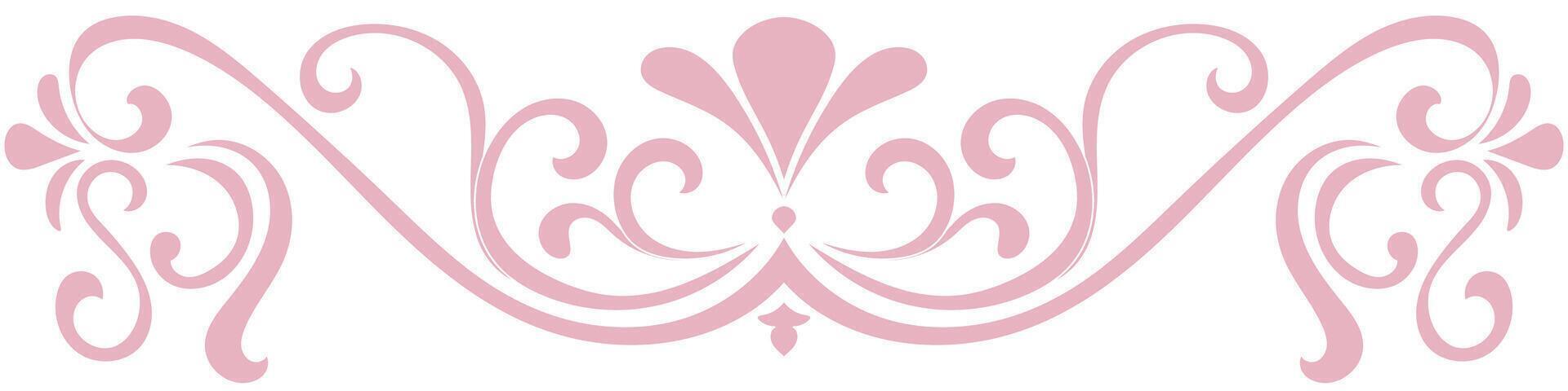 Pink vintage border for text border Abstract curling lines. Classic retro. vector