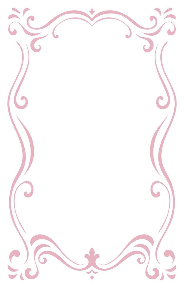 Thin lines vintage pink photo frame, empty space for pictures and text. vector