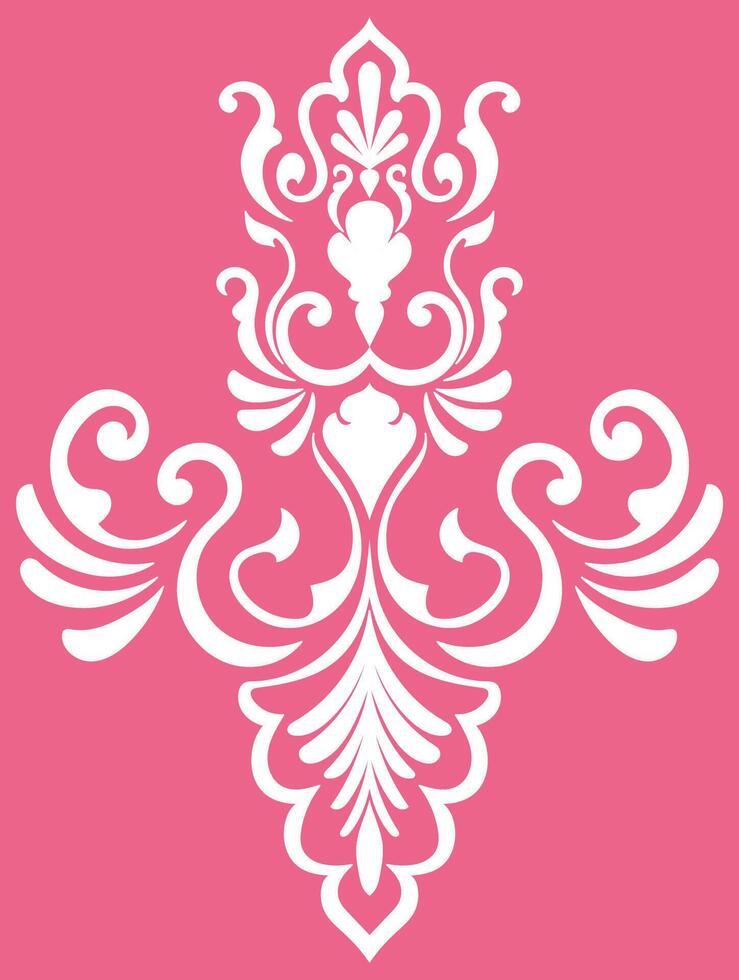oriental decorated carpet with floral patterns Indian design elements for henna tattoo, greeting card, wedding invitation or spa beauty flyer on pink background. vector