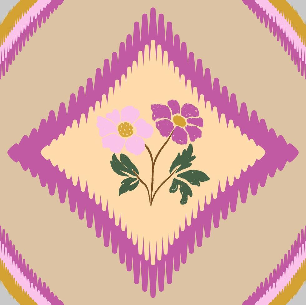 flower fabric patterns, ikat seamless textile illustration, pink embroidery, print striped ornament floral, pattern, design for wrapping, silk, scarf, background, textile, carpet vector