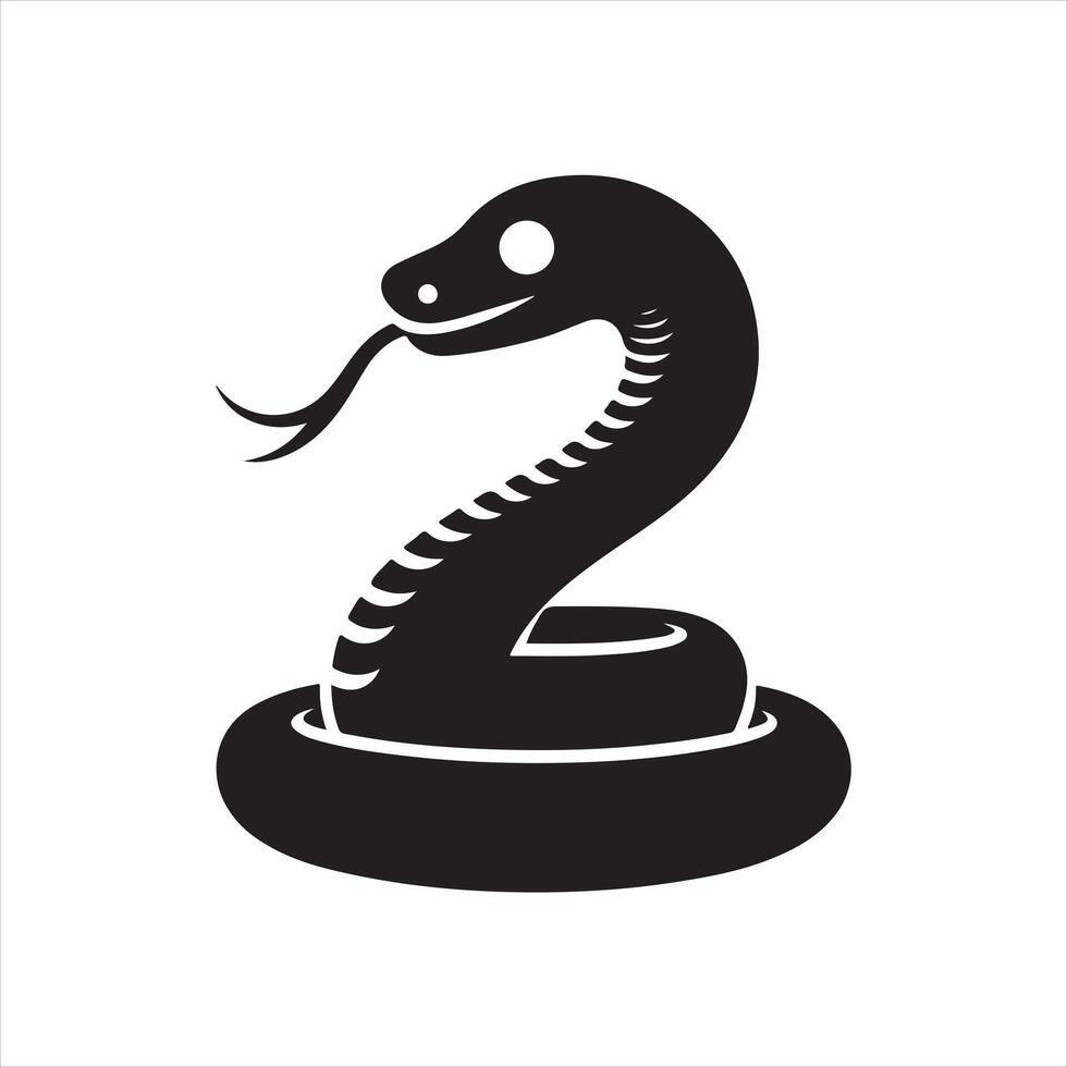 Snake silhouette on white background vector