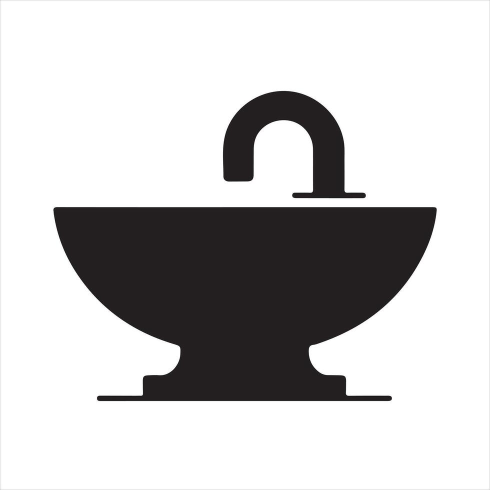 Basin silhouette silhouette on white background vector