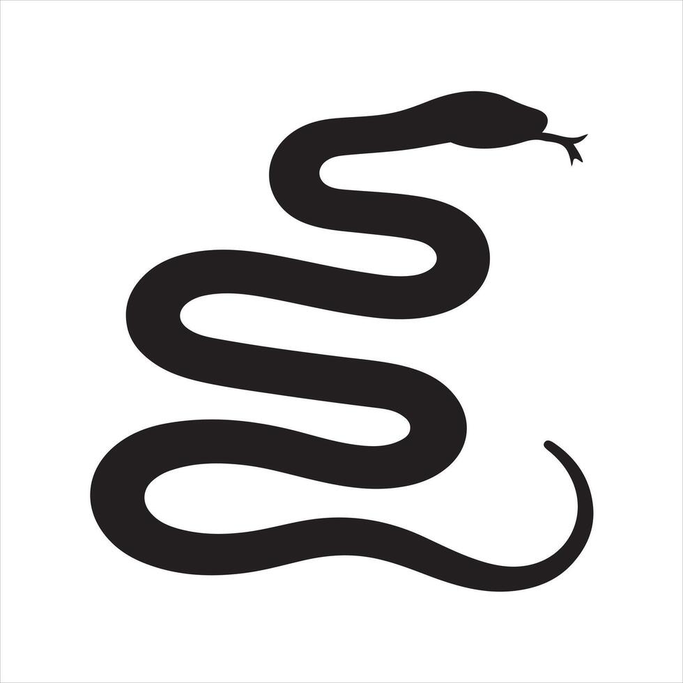 Snake silhouette white background vector