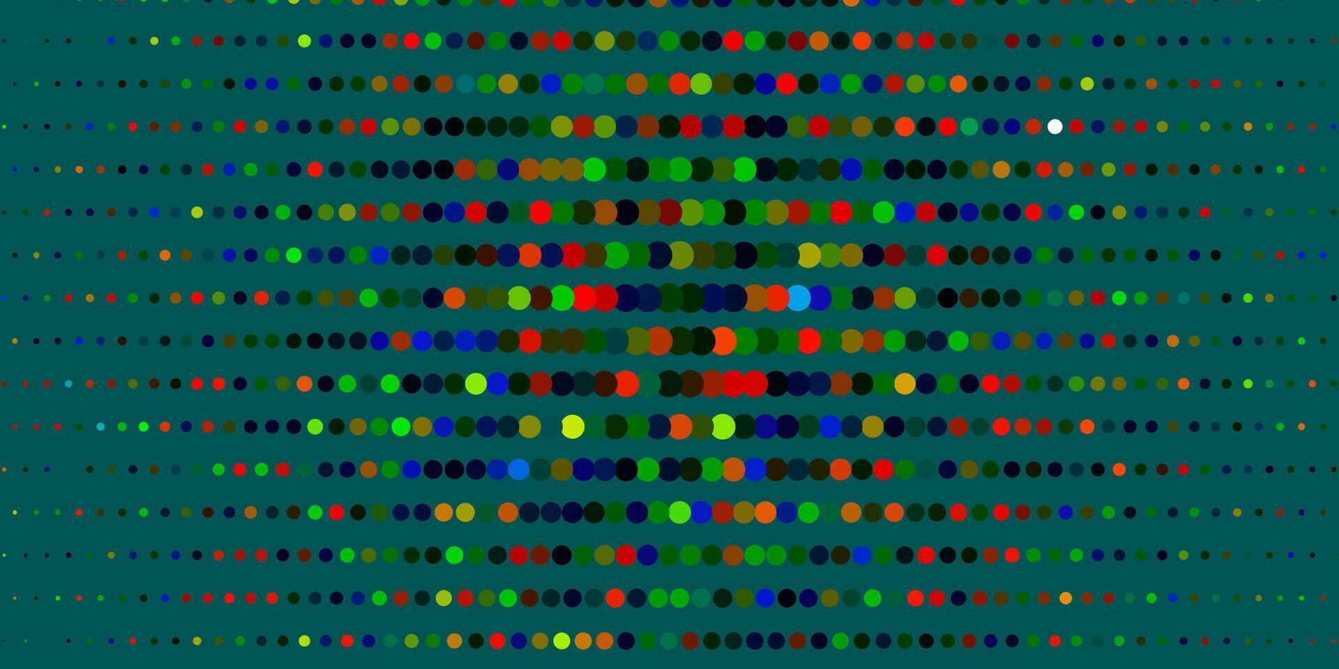 Dark Multicolor pattern with circles. vector