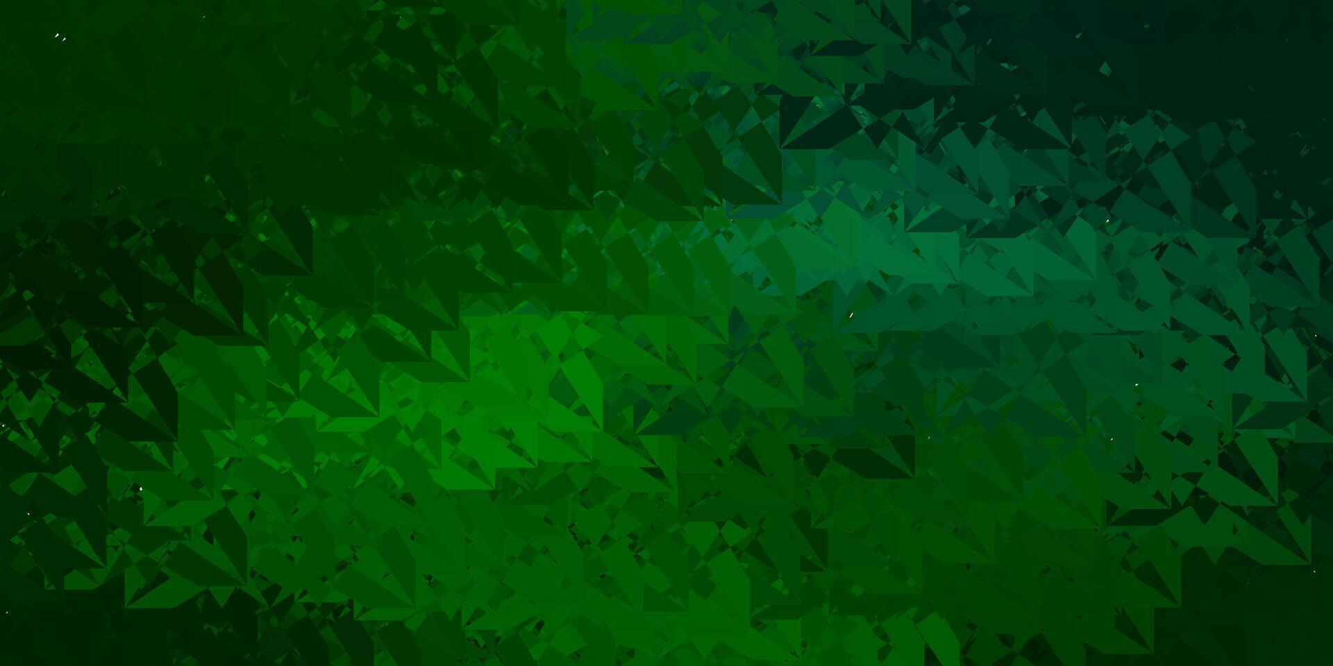 Dark Green background with triangles. vector