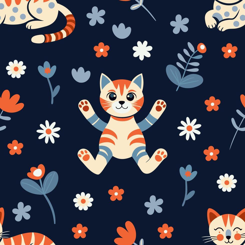 cat on a colored dark background vector
