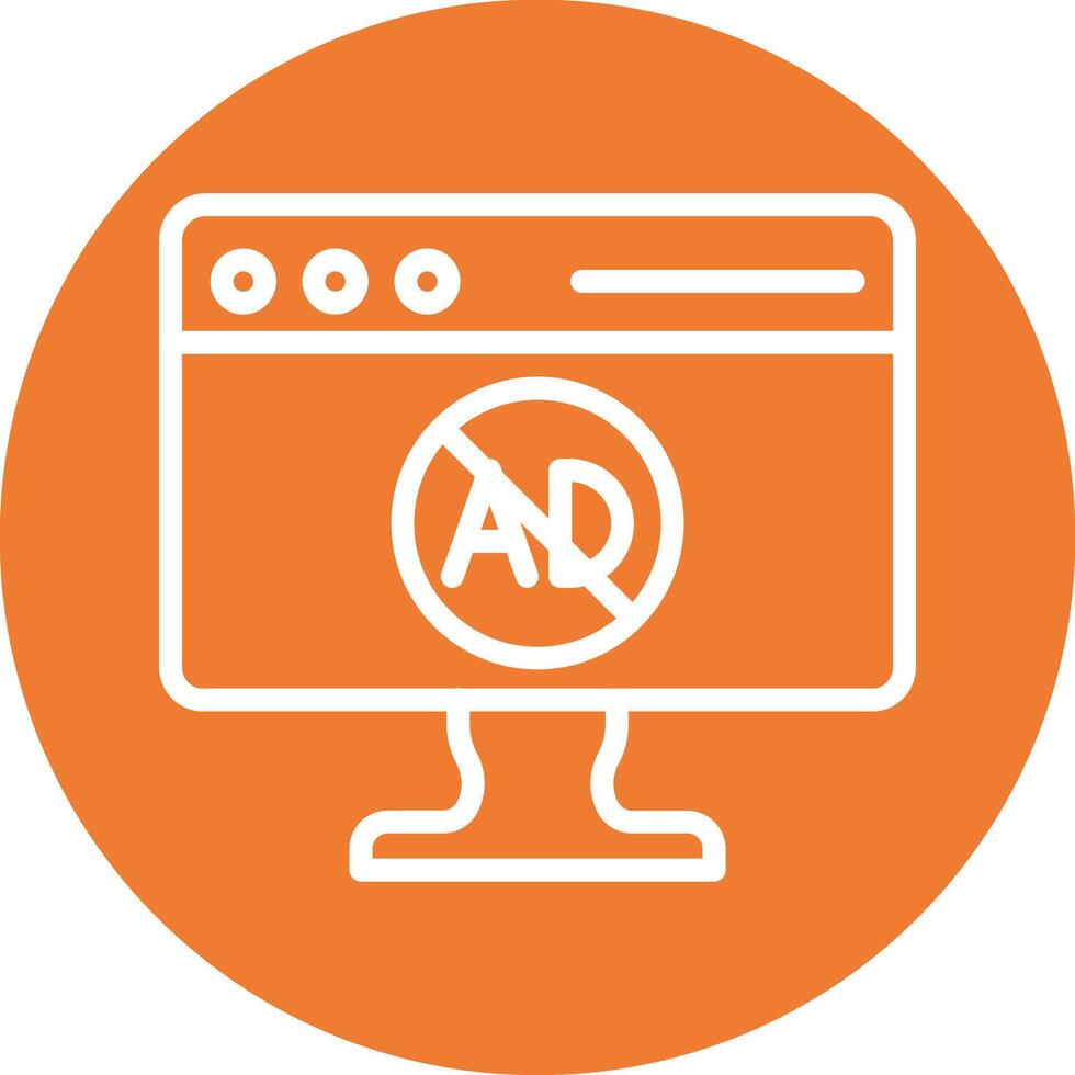 AD Blocker Line Circle Filled Icon vector
