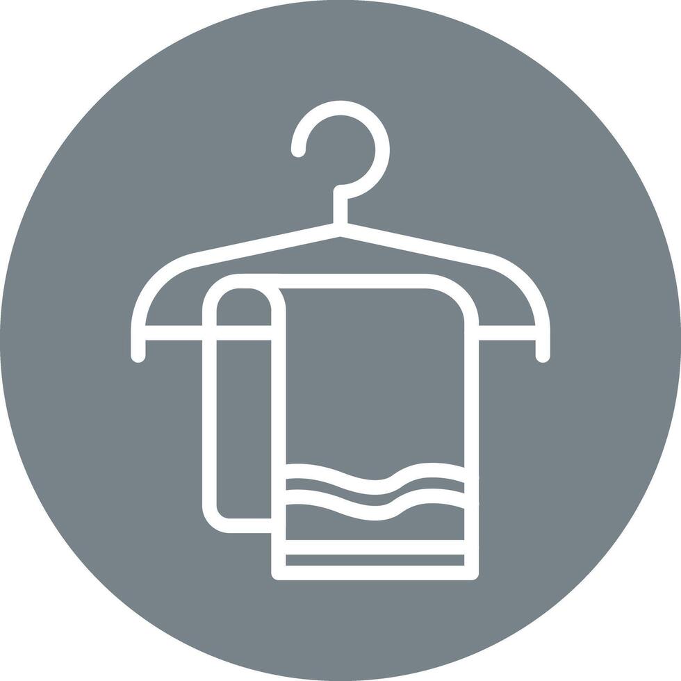 Towel Hanger Line Circle Filled Icon vector