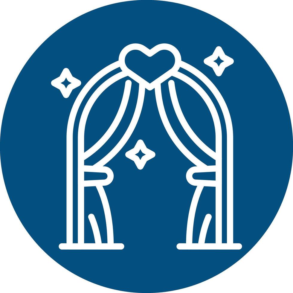 Wedding Arch Line Circle Filled Icon vector