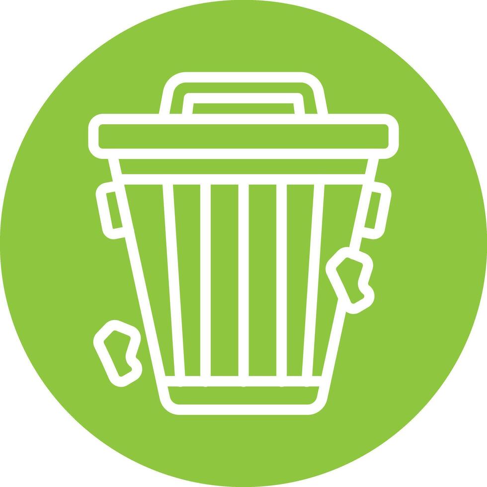 Dustbin Line Circle Filled Icon vector