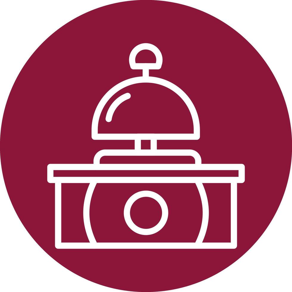 Reception Bell Line Circle Filled Icon vector