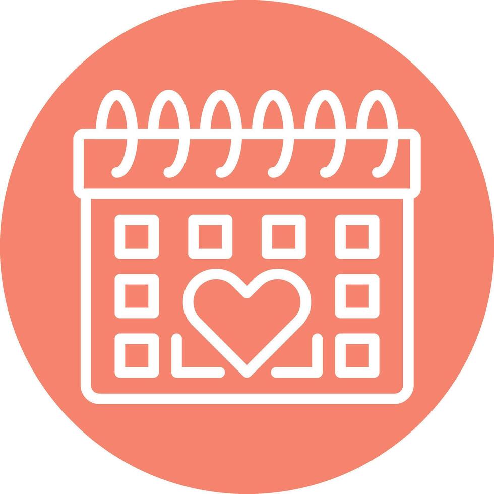 Calendar Line Circle Filled Icon vector
