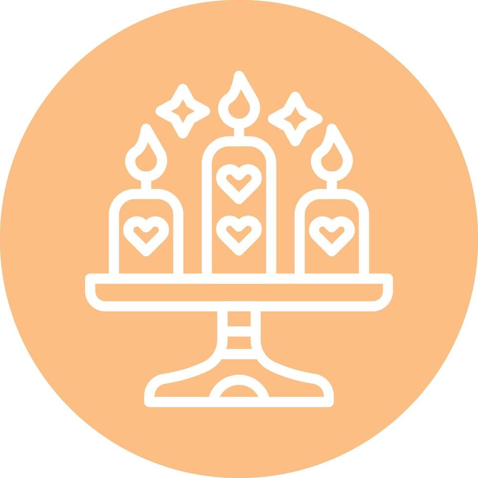 Candle Line Circle Filled Icon vector