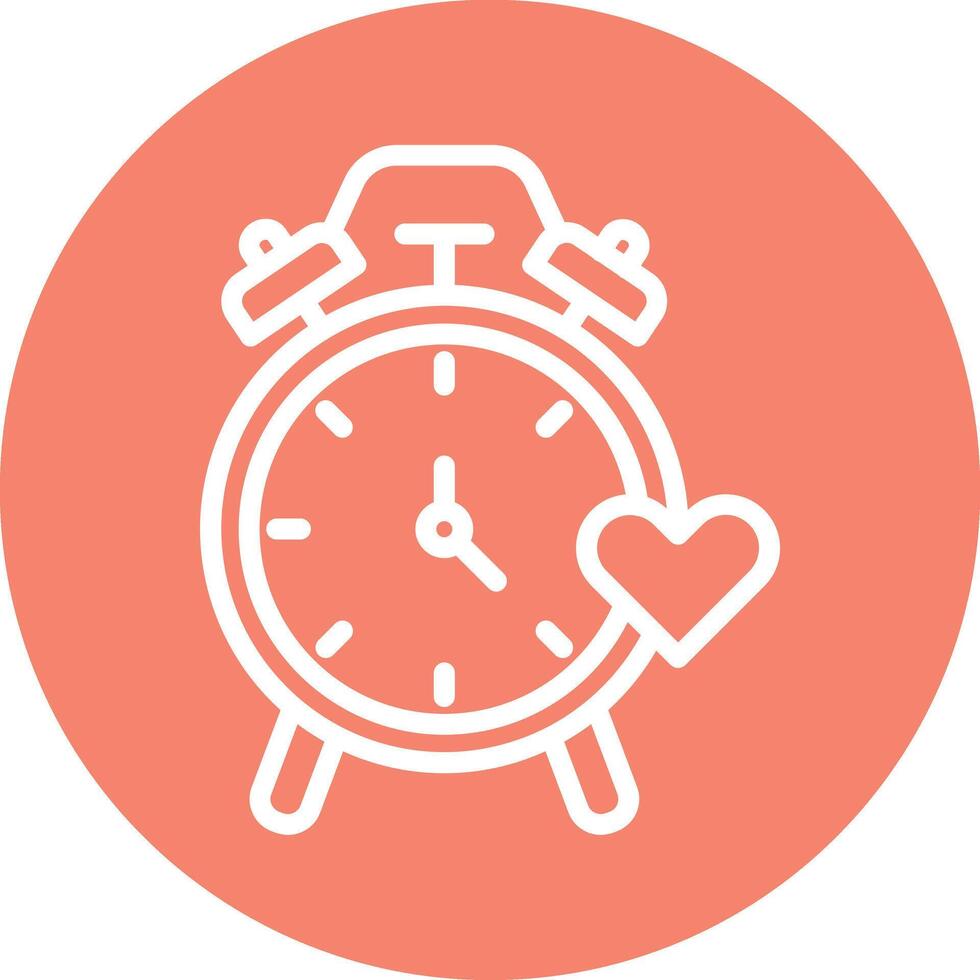 Alarm Clock Line Circle Filled Icon vector