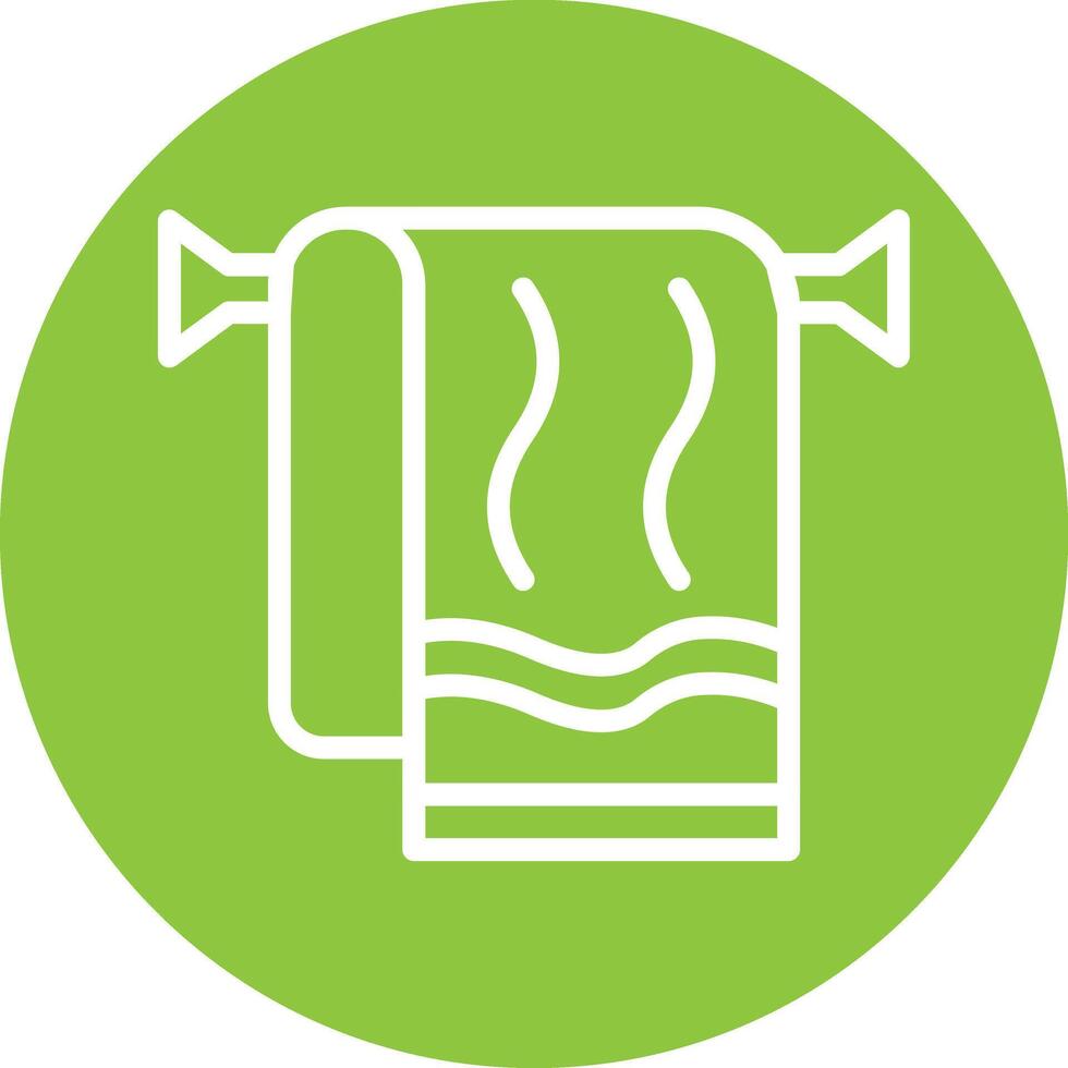 Towel Line Circle Filled Icon vector