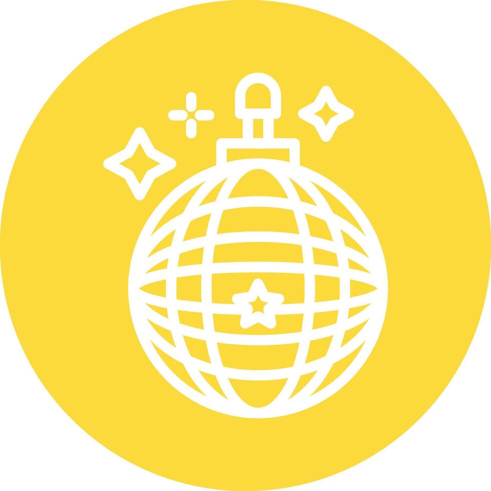 Disco Ball Line Circle Filled Icon vector