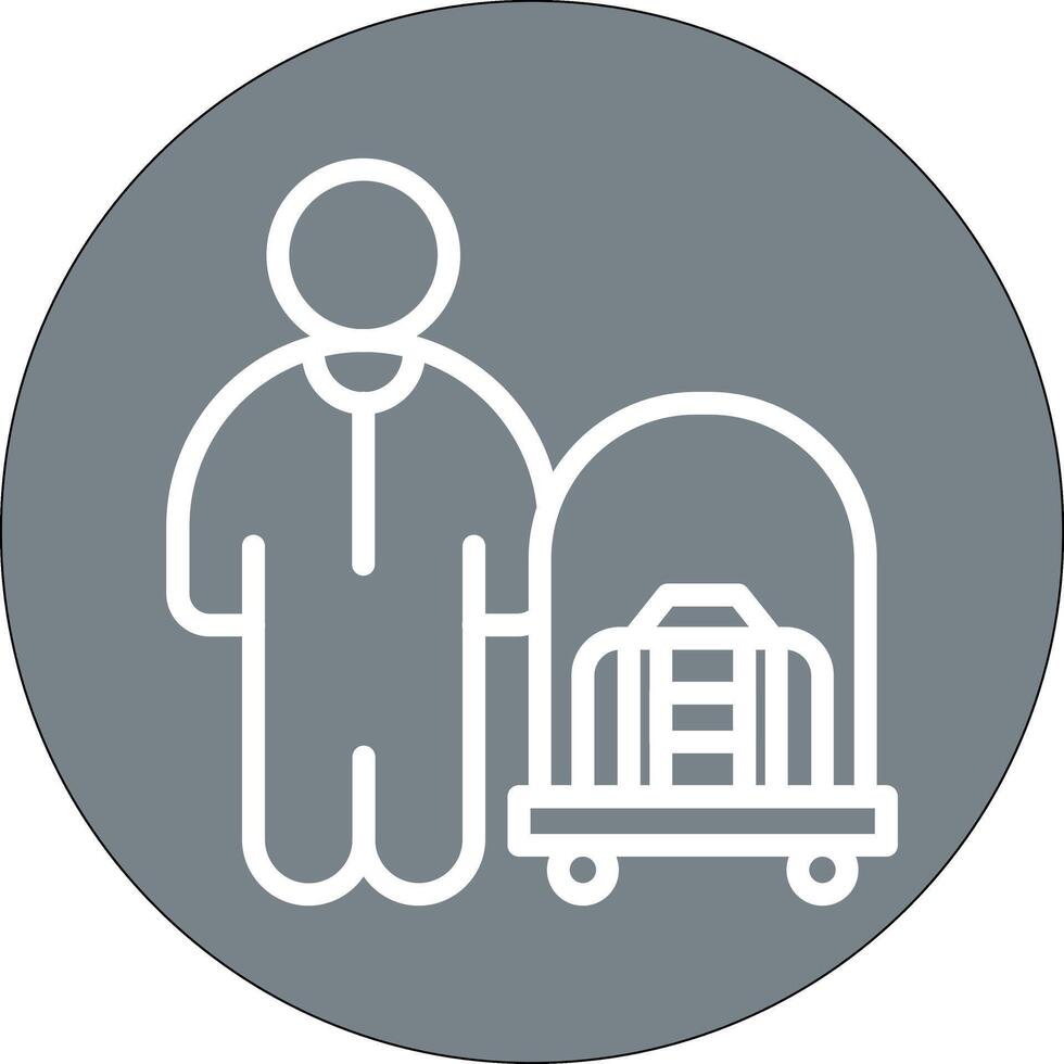 Bellboy Line Circle Filled Icon vector