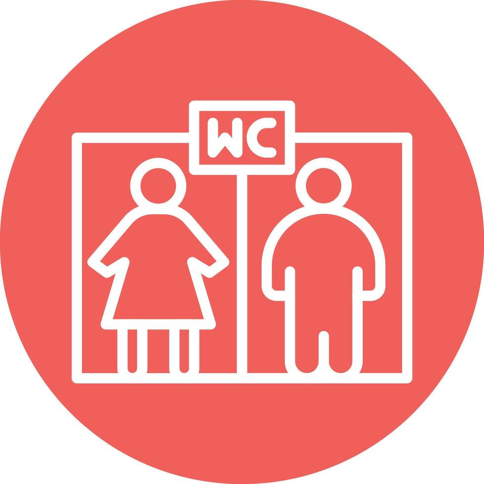 Wc Line Circle Filled Icon vector