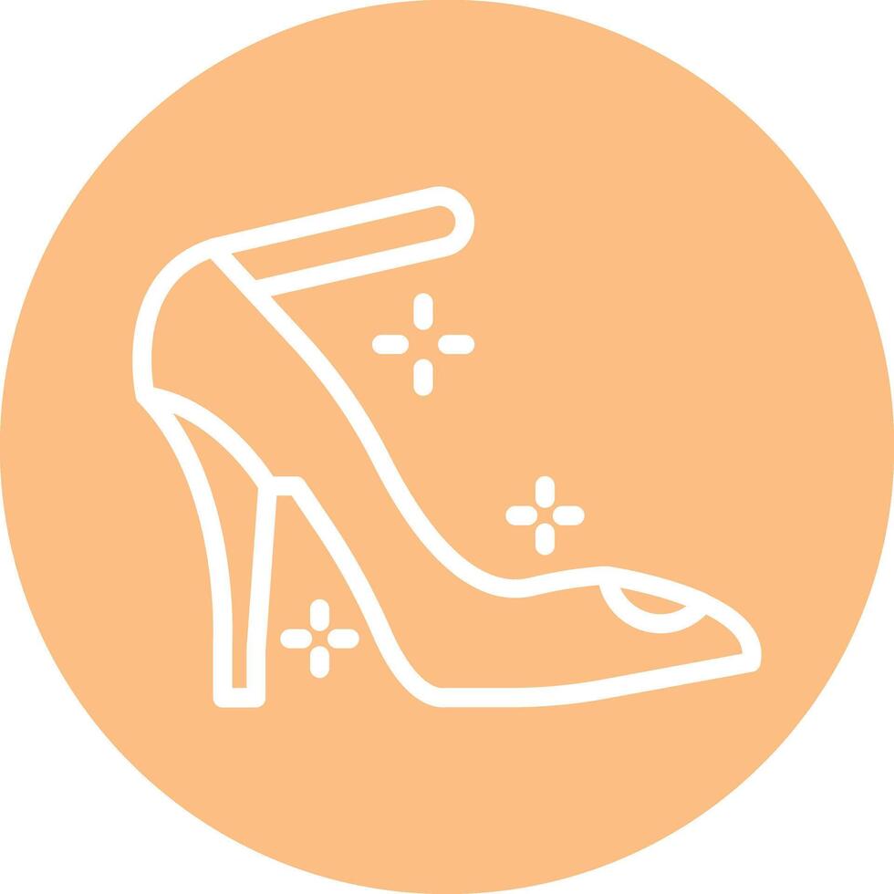 High Heel Line Circle Filled Icon vector