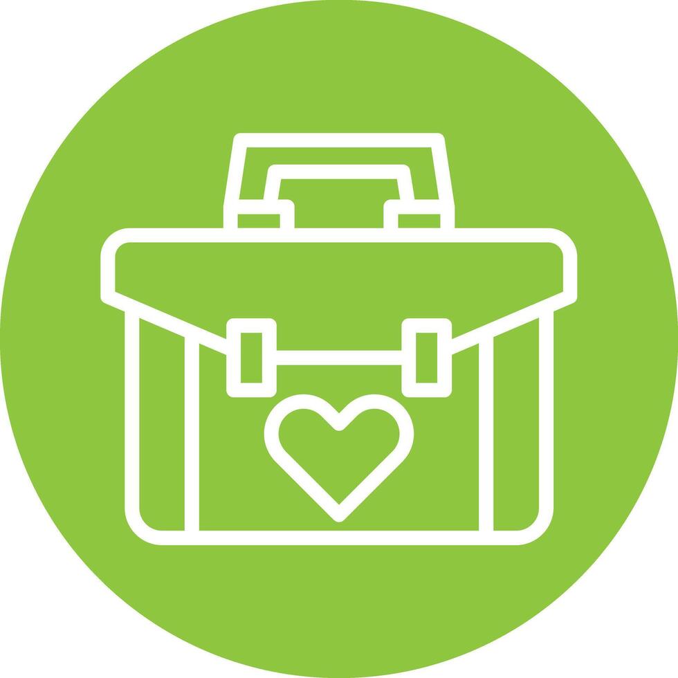 Briefcase Line Circle Filled Icon vector