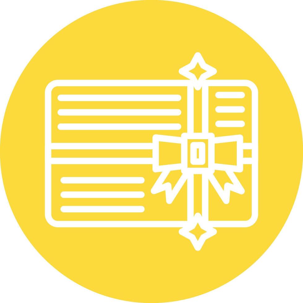 Gift Card Line Circle Filled Icon vector