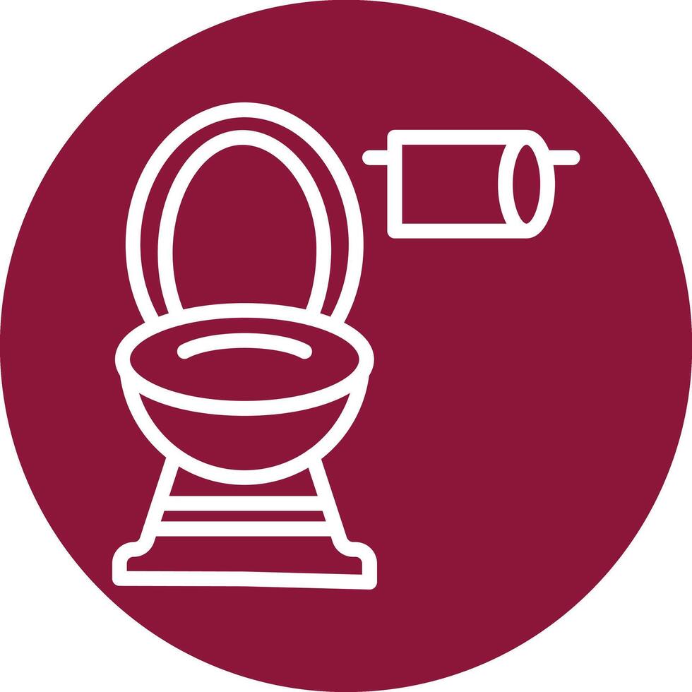 Toilet Line Circle Filled Icon vector
