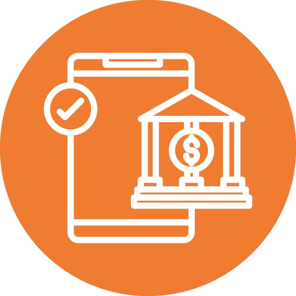 Mobile Banking Line Circle Filled Icon vector