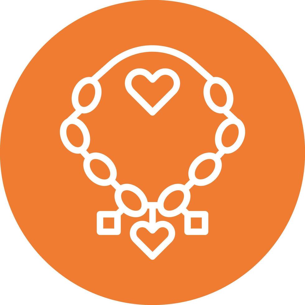 Necklace Line Circle Filled Icon vector