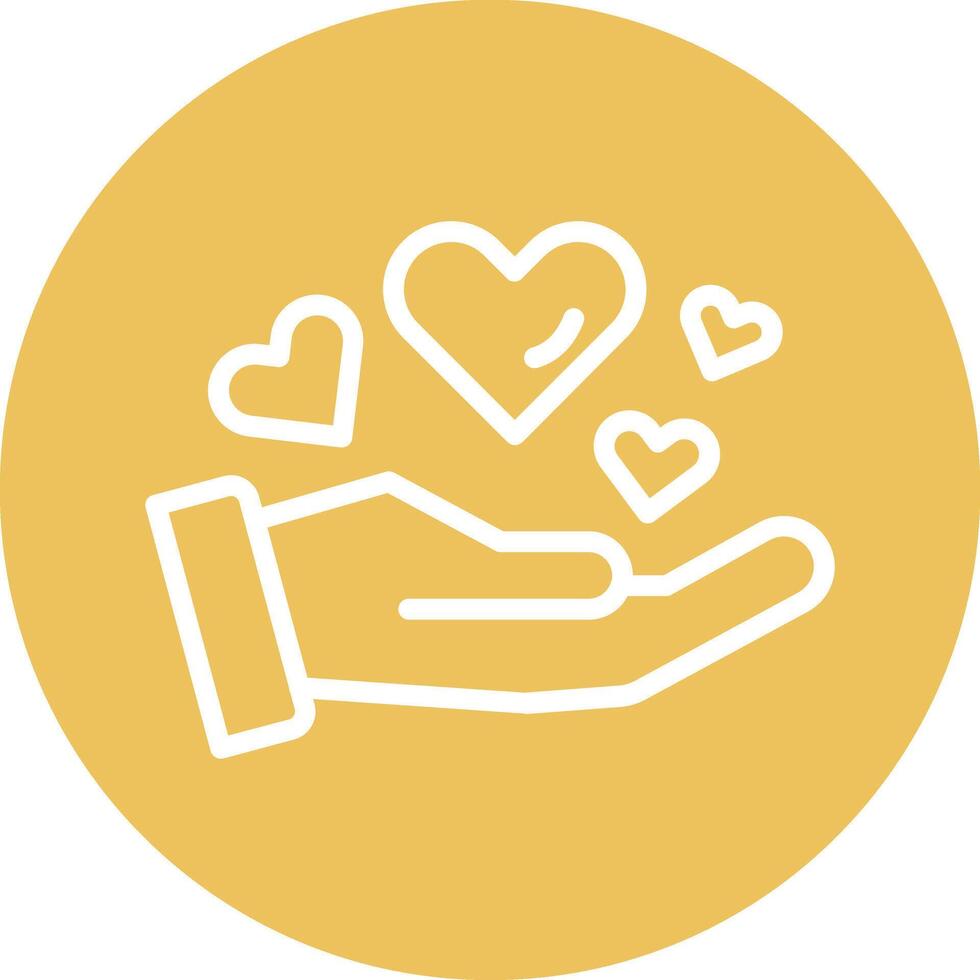 Give Love Line Circle Filled Icon vector