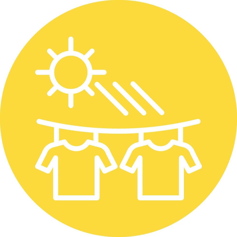 Drying Clothes Line Circle Filled Icon vector