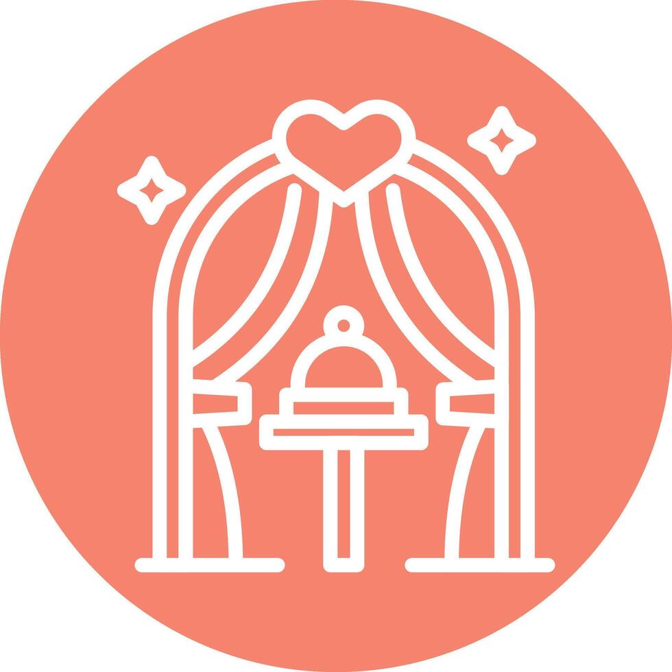Wedding Dinner Line Circle Filled Icon vector