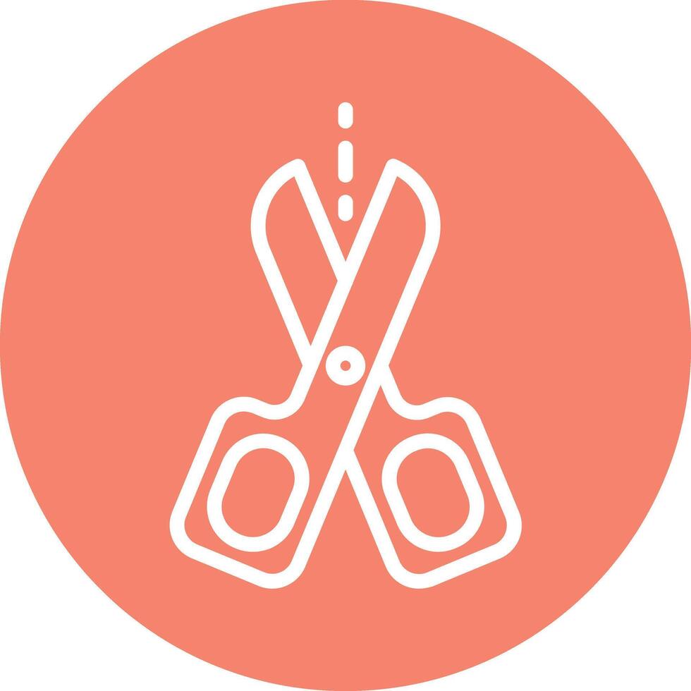 Scissors Line Circle Filled Icon vector