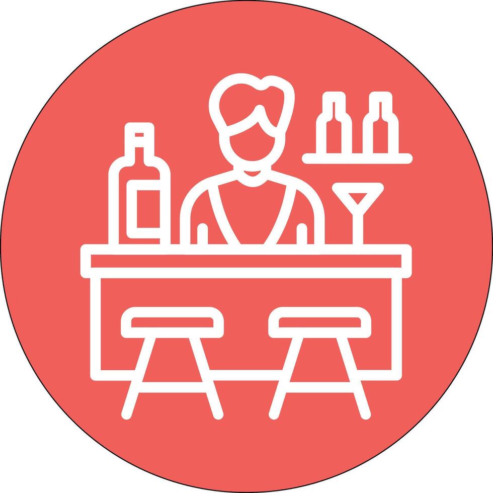 Bar Line Circle Filled Icon vector