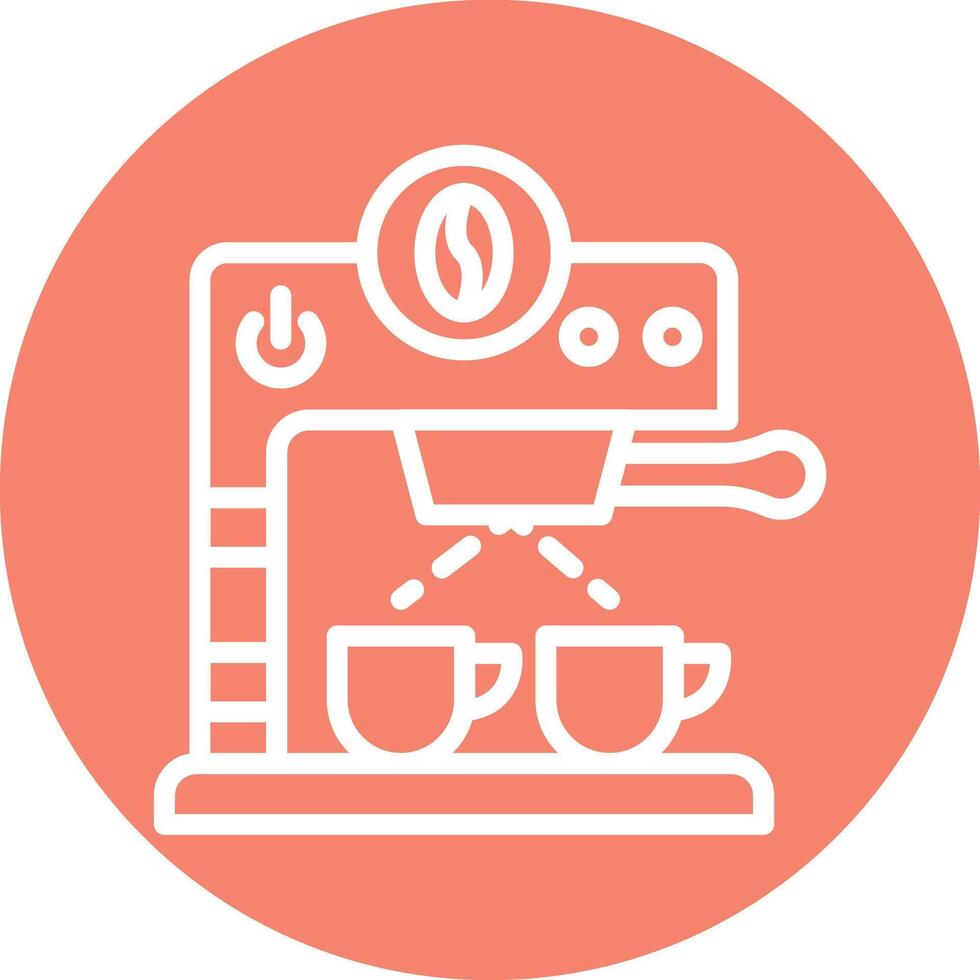 Coffee Machine Line Circle Filled Icon vector