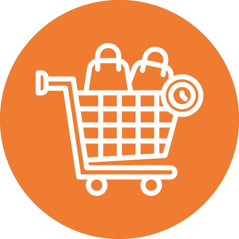 Shopping History Line Circle Background Icon vector