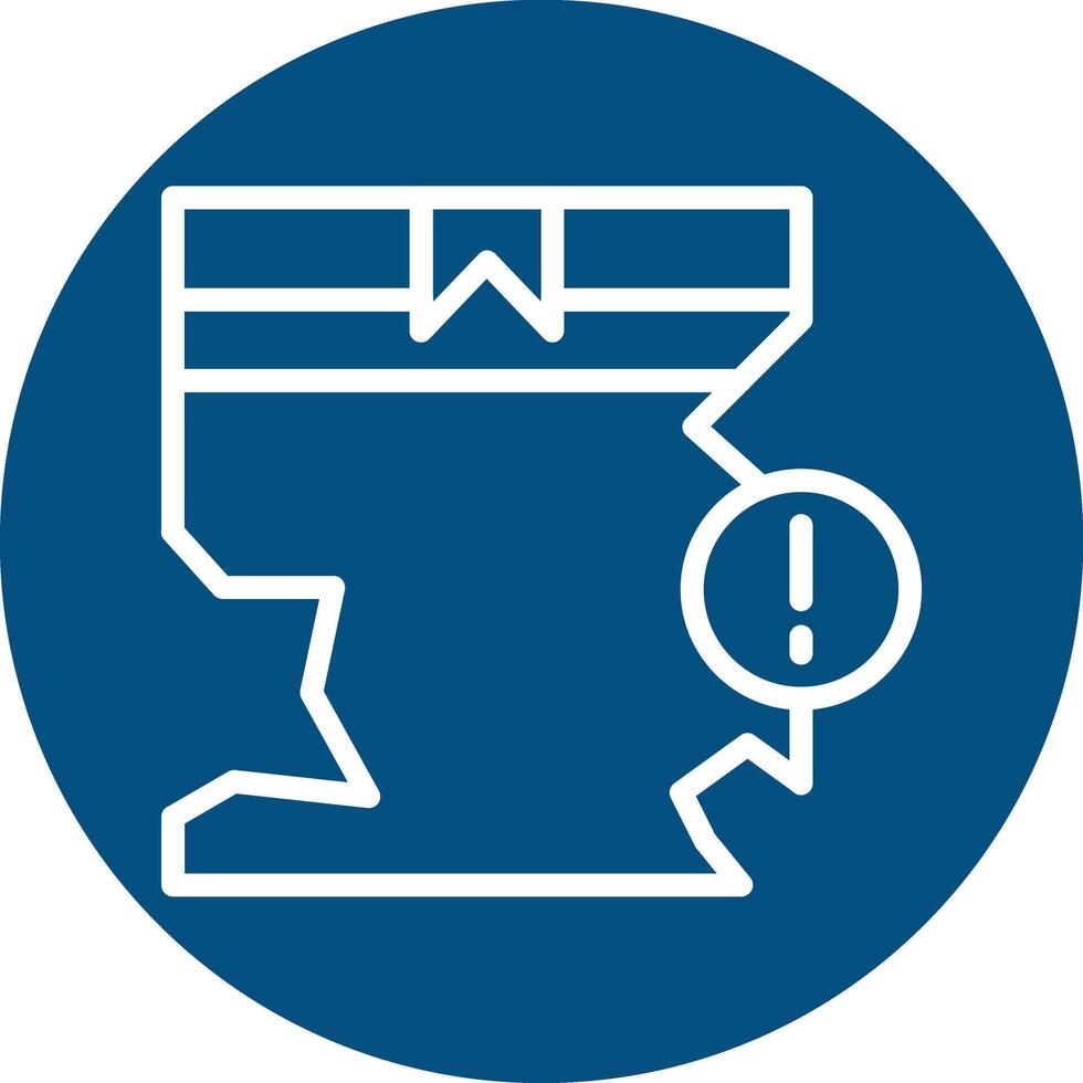 Damaged Package Line Circle Background Icon vector