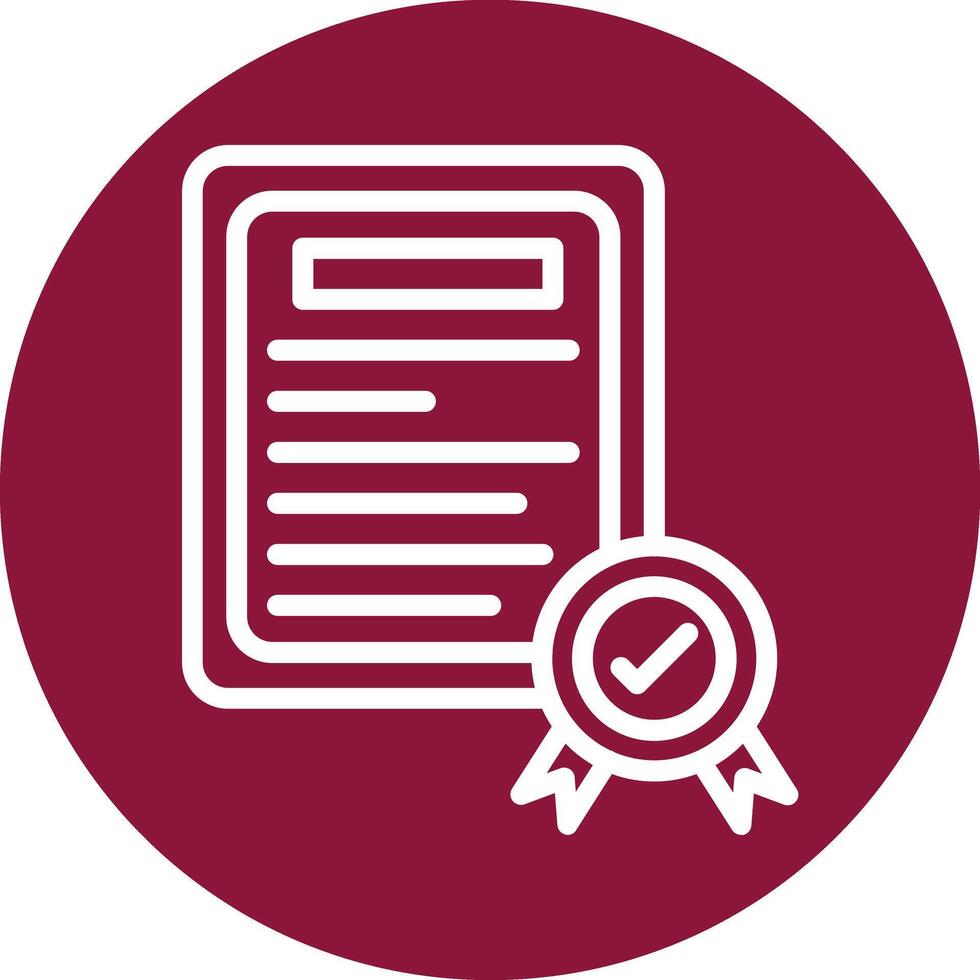 Certificate Line Circle Filled Icon vector