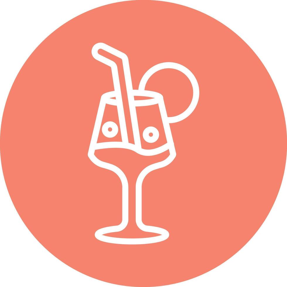 Cocktail Line Circle Filled Icon vector