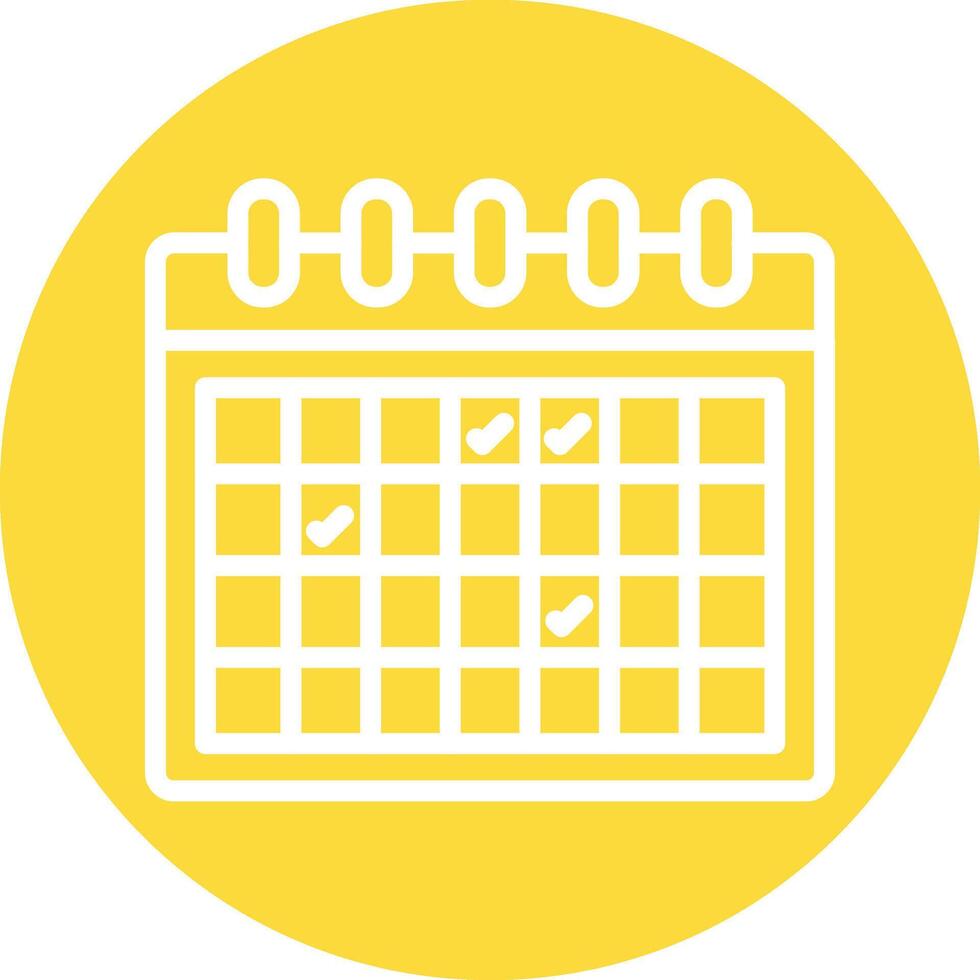 Calendar Line Circle Filled Icon vector