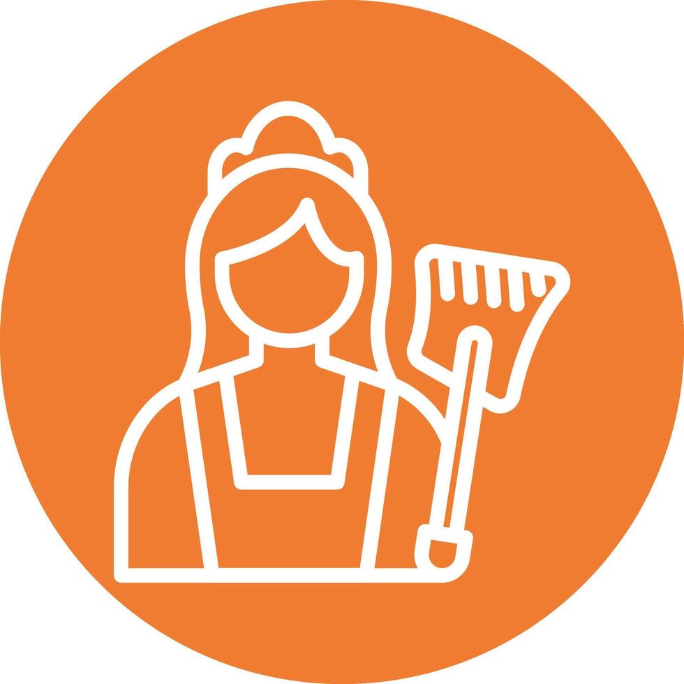 Maid Line Circle Filled Icon vector