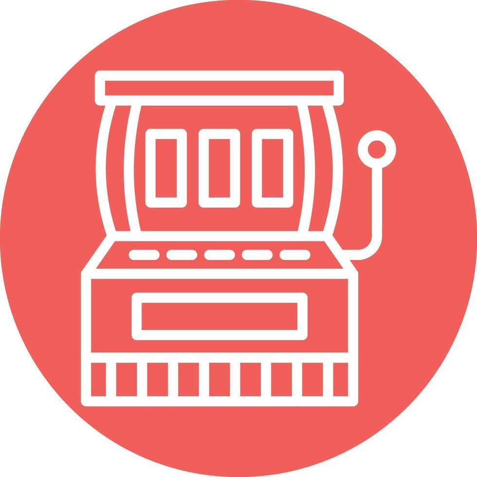 Slot Machine Line Circle Filled Icon vector