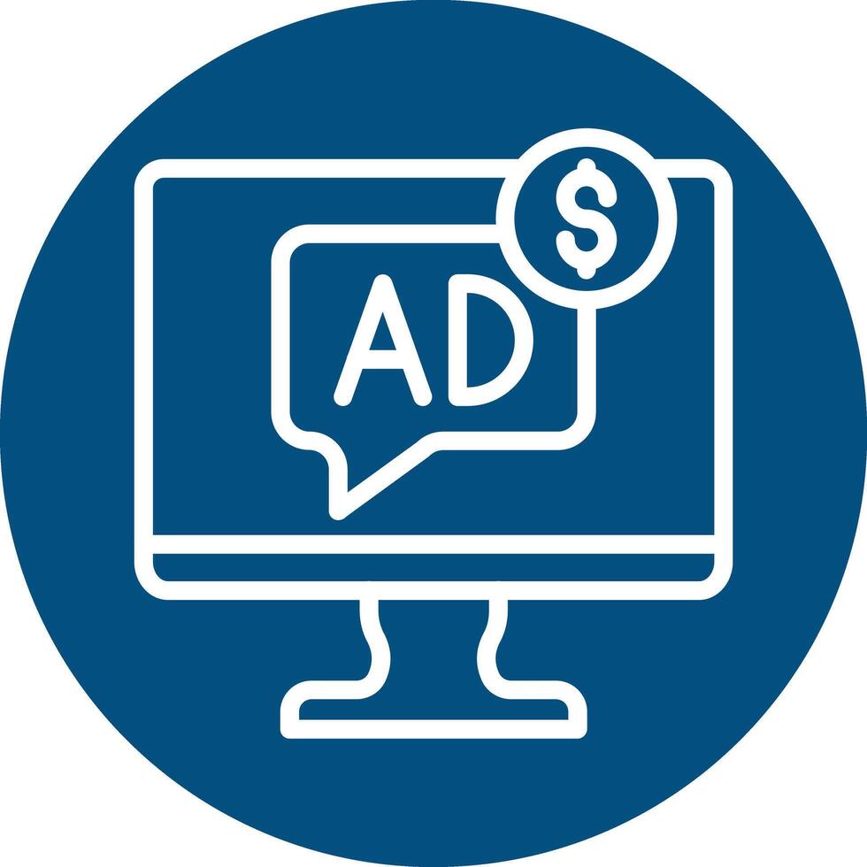 Paid Media Line Circle Filled Icon vector