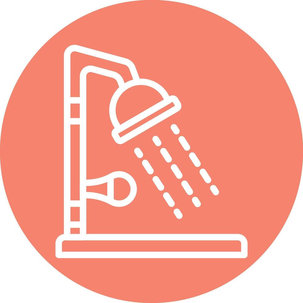 Shower Line Circle Filled Icon vector