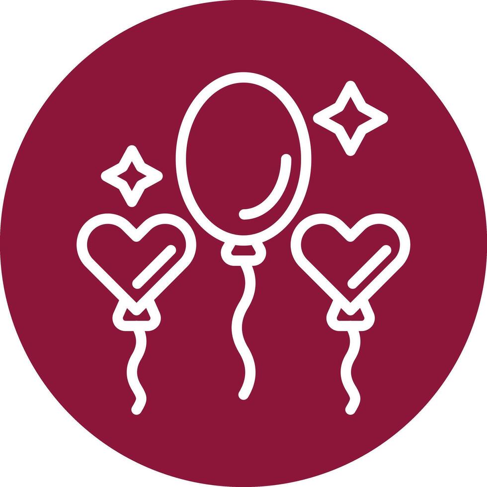 Balloons Line Circle Filled Icon vector
