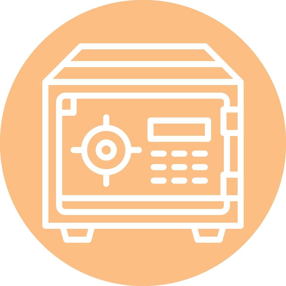 Safebox Line Circle Filled Icon vector