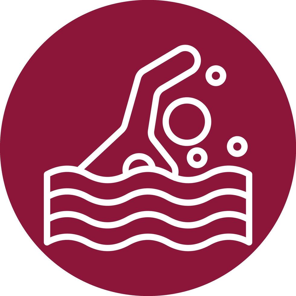 Swimming Line Circle Filled Icon vector
