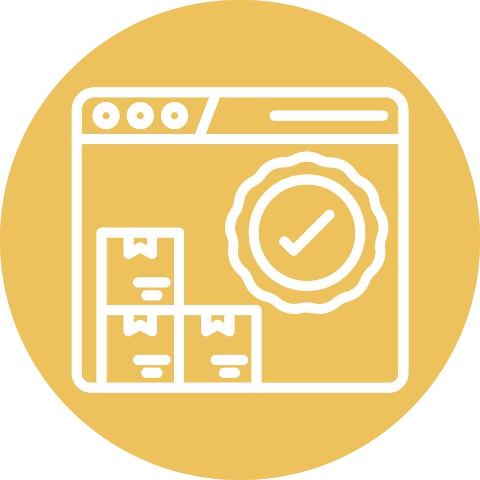 Satisfaction Guaranteed Line Circle Background Icon vector