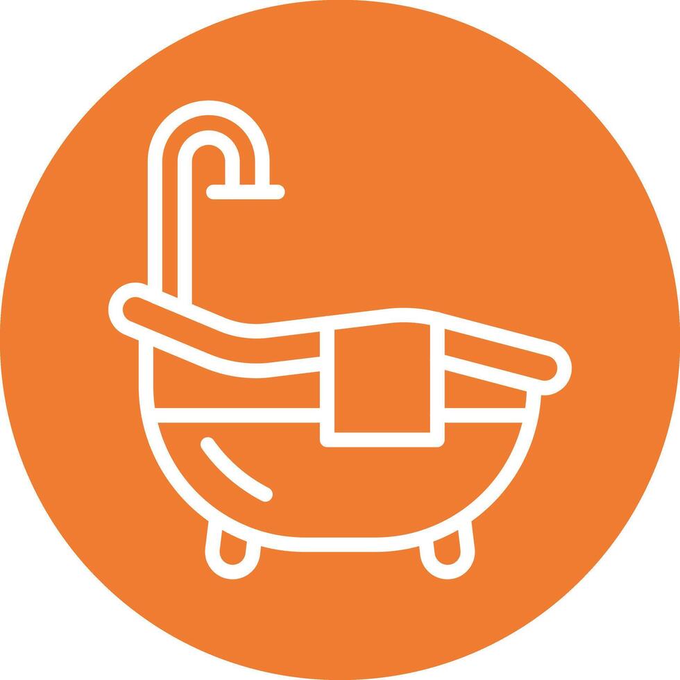 Bathtub Line Circle Filled Icon vector